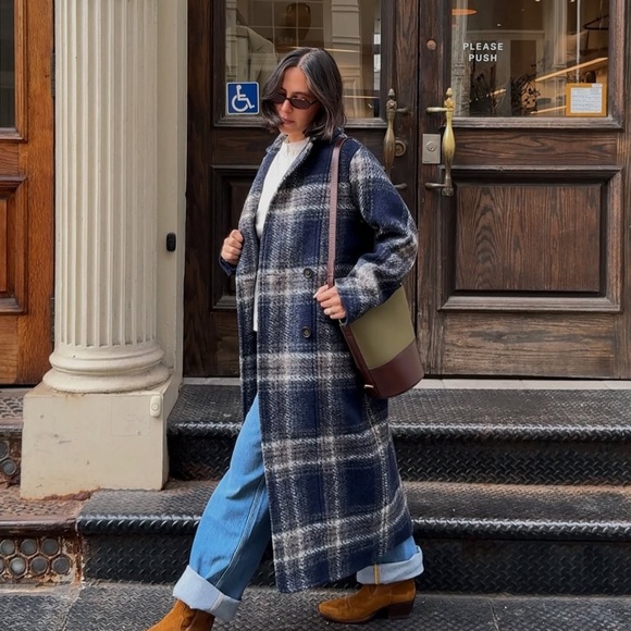 Sezane Jackets & Blazers - Sezane VIKTOR COAT, Size 36, Blue Checked